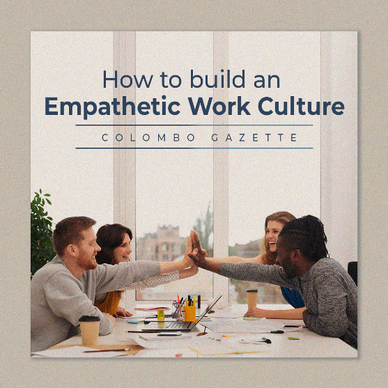 Picture showing coworkers with the illustration how to build an empathic work culture