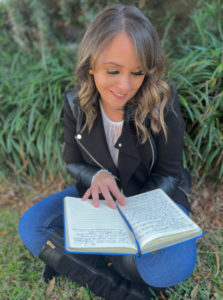 A woman reading a Diary