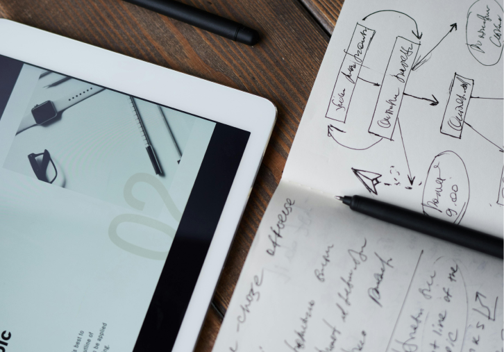 handwritten-notes-taken-on-a-notebook-from-a-tablet