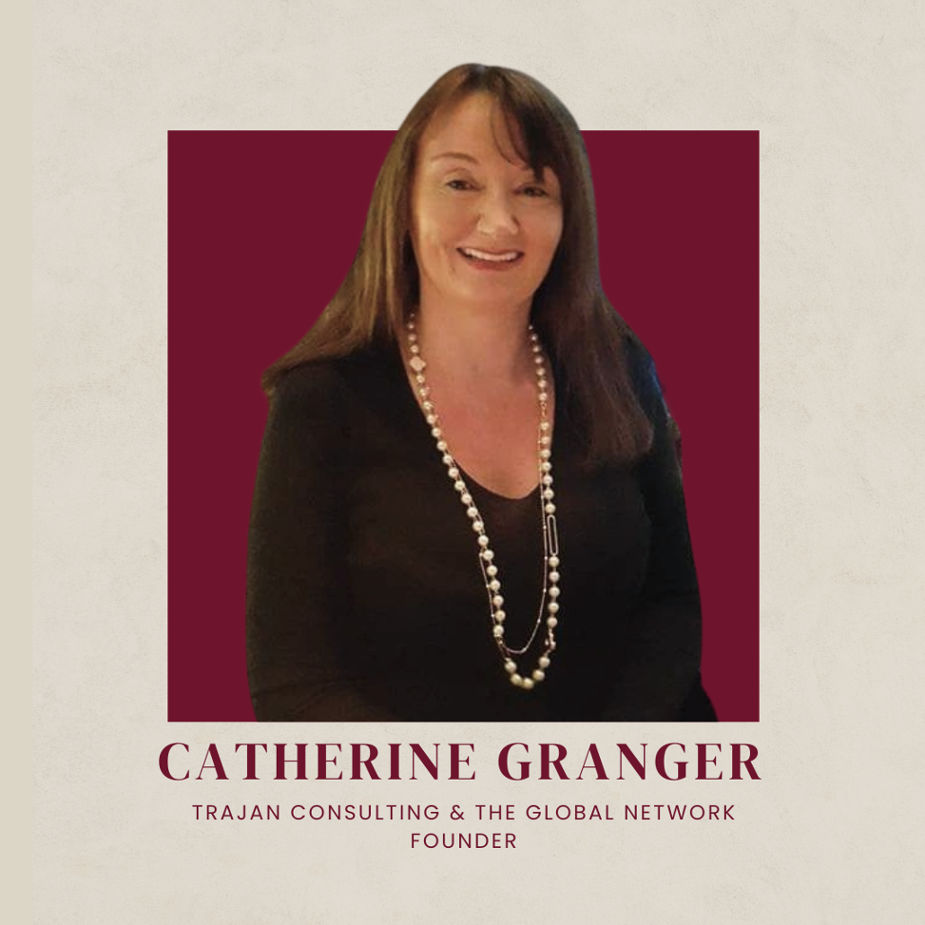 Catherine Granger's thumbnail with highlight 'Trajan consulting and the global network founder'