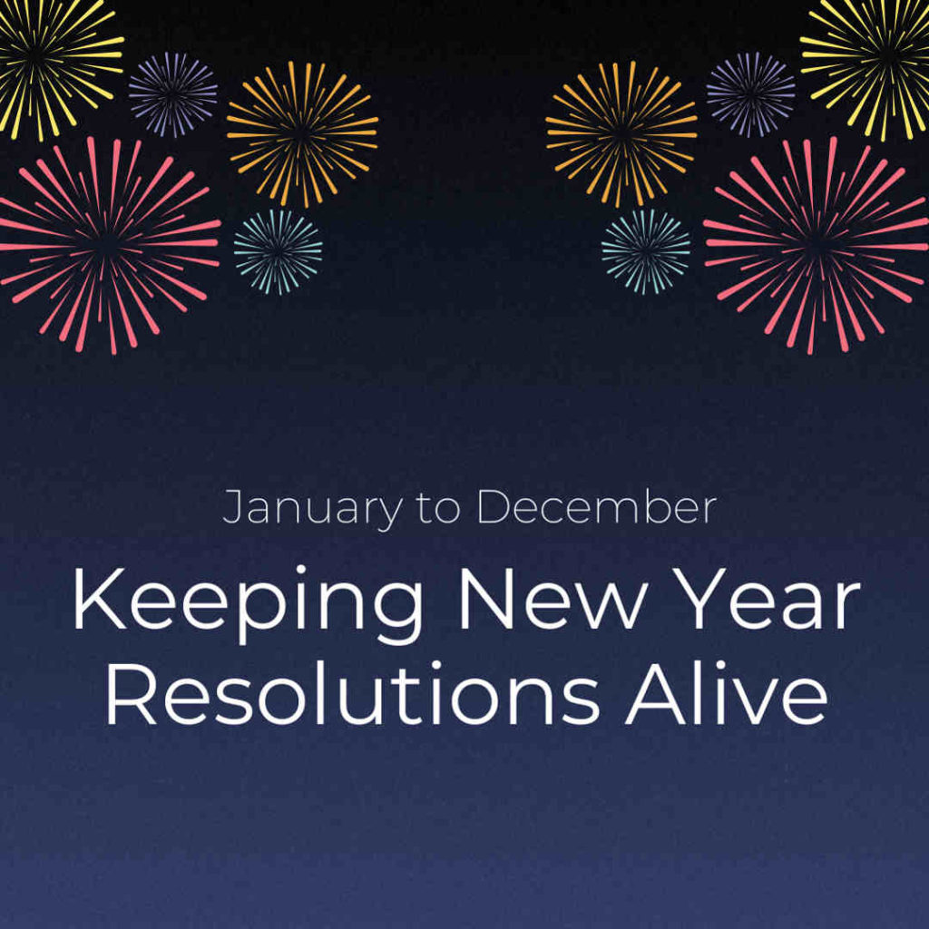 Thumbnail image with text from january to december keeping new year resolutions alive thumbnail