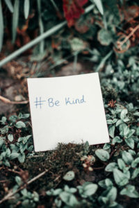 sticky note saying be kind