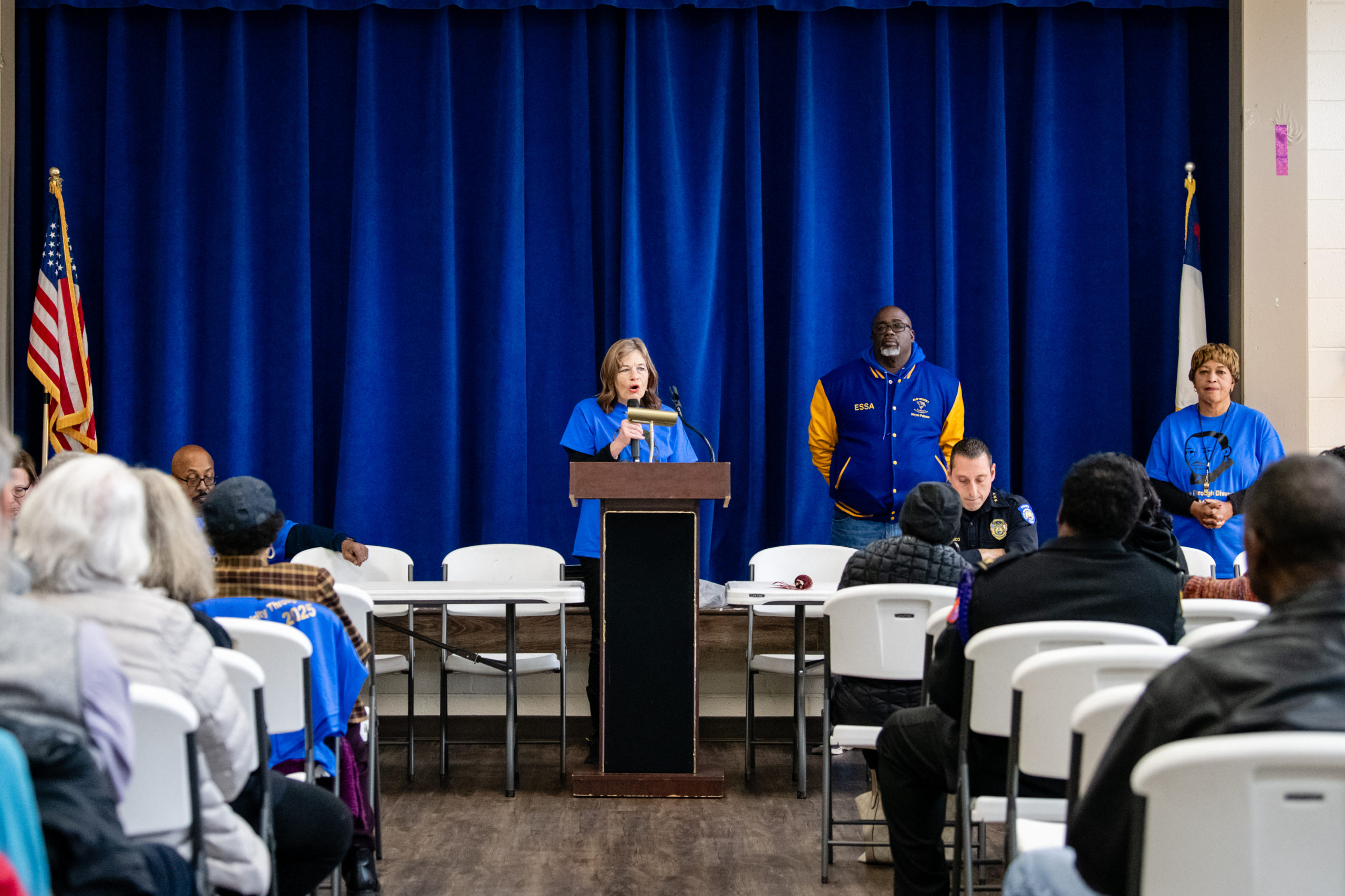 Alexandra speaks after her town’s 2025 MLK Parade.
