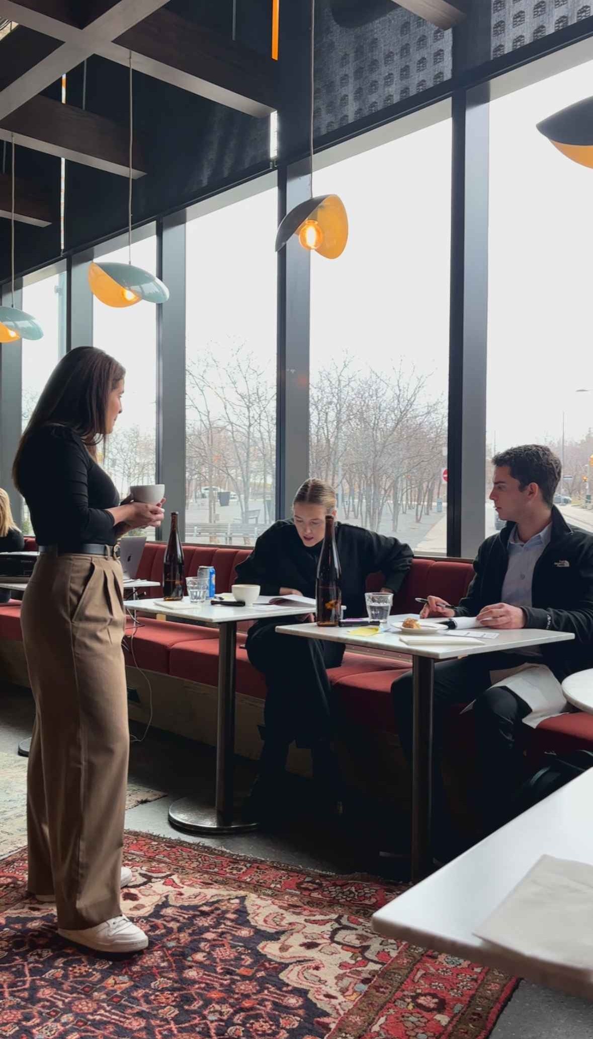 Kendra in a brainstorming session