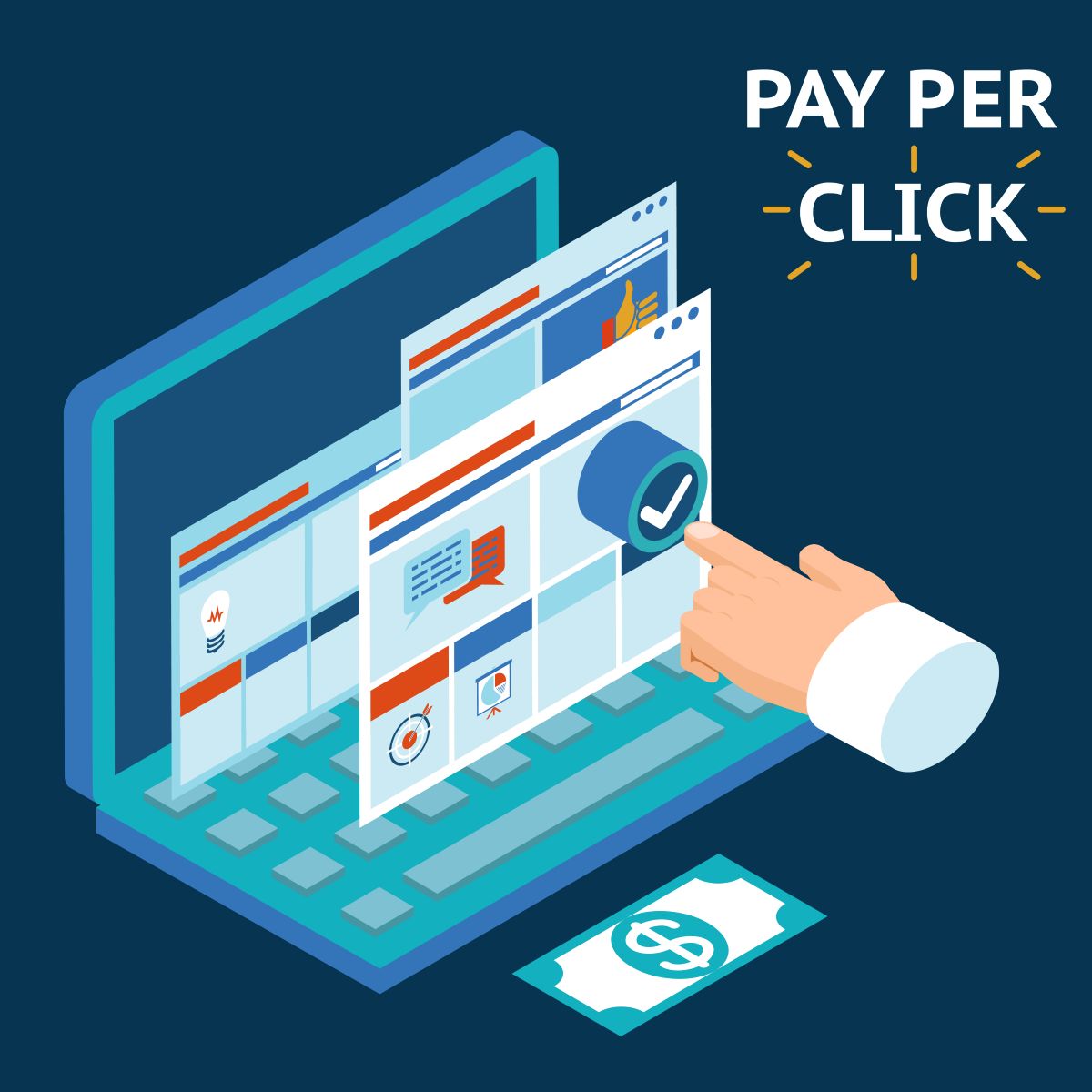 pay-per-click-infographics-illustration-touch-your-finger-screen-laptop