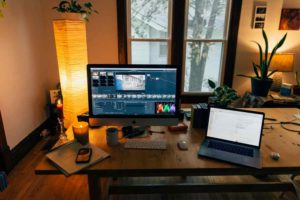 work-table-and-equipment-of-a-video-editor