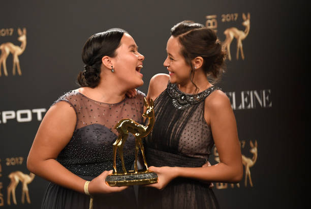 Melati-and-Isabel-Wijsen-receive-the-Our-Earth-award-at-the-69th-Bambi-Awards-in-Berlin-for-their-project-Bye-Bye-Plastic-Bags