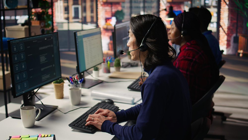 people working in office