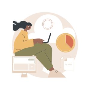 an-illustration-of-a-girl-working-on-a-laptop