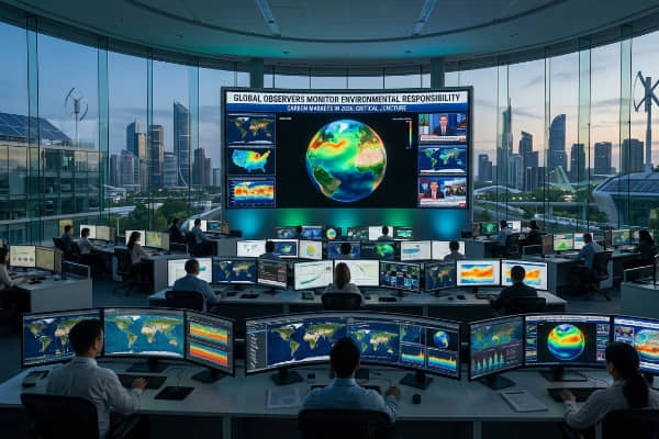 global-climate-data monitoring-center with-analysts-at-work