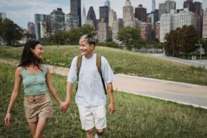 Couple traveling together and enjoying a new destination
