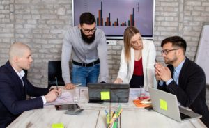 business partners discussing outsourcing for startup